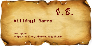 Villányi Barna névjegykártya